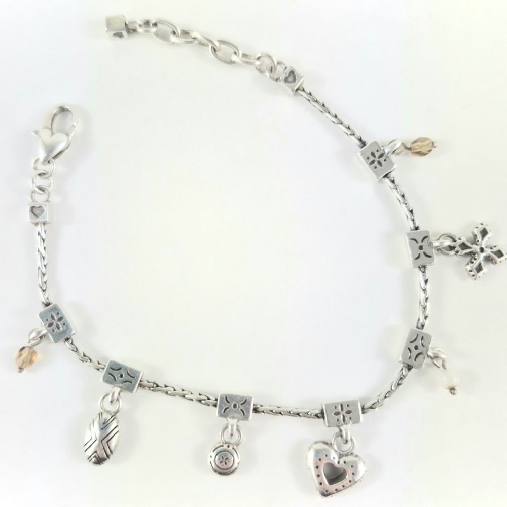 Brighton Heart Cross Stationary Charm Bracelet - Picture 3 of 5